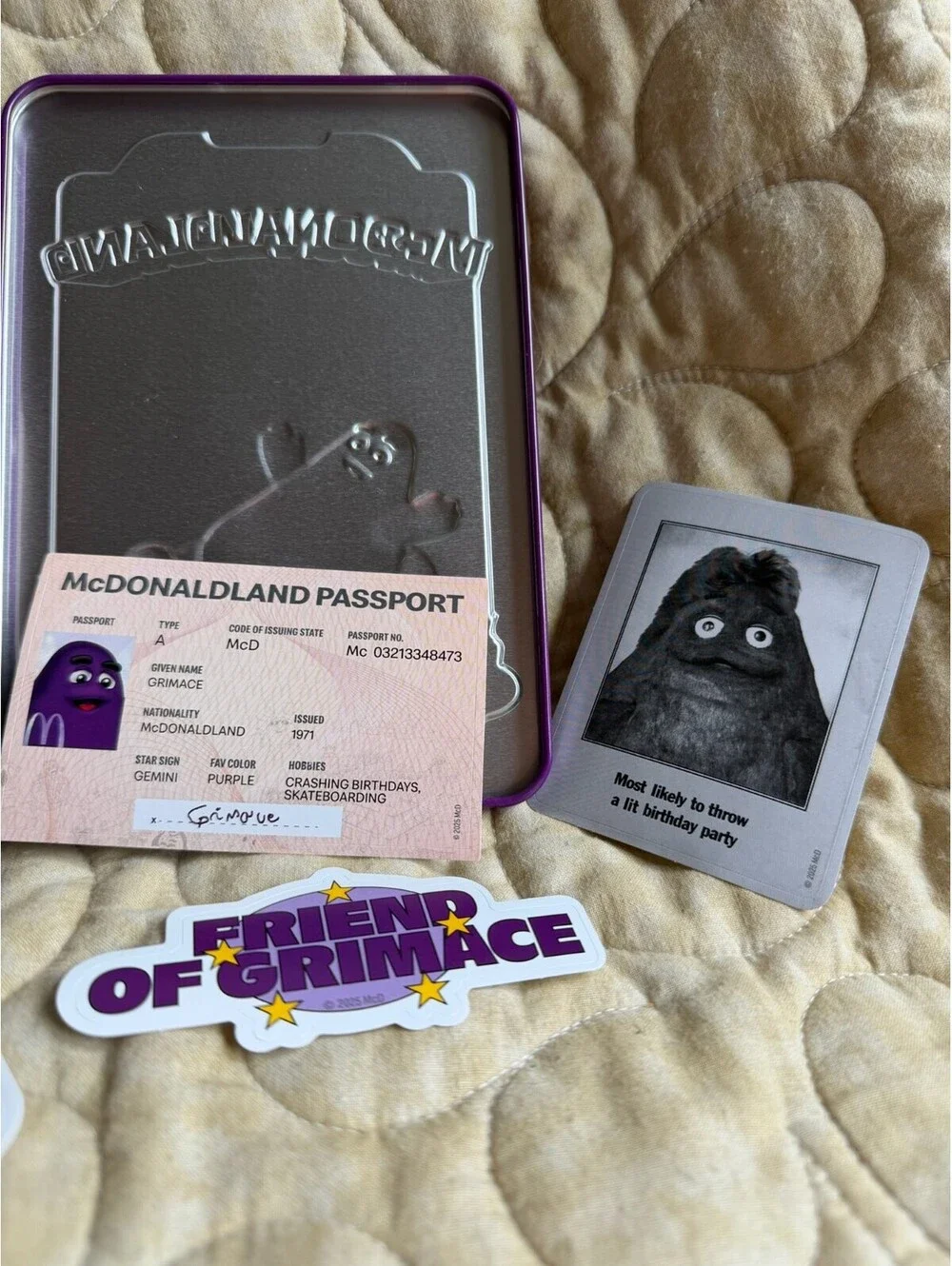 2025 McDonald Land Grimace Tin *Limited Edition*